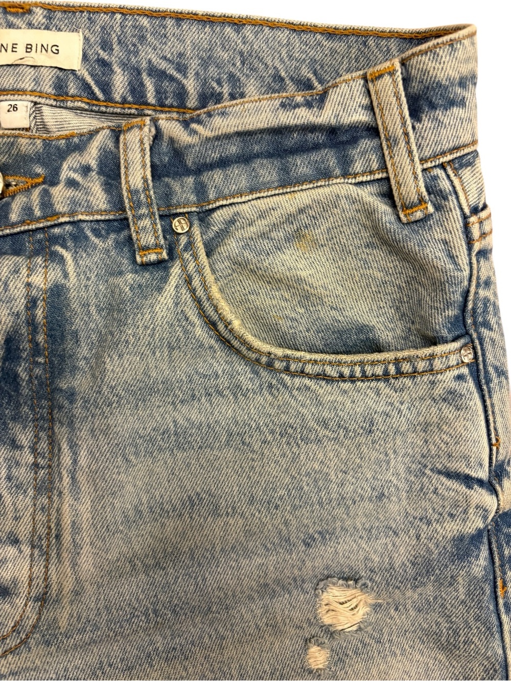 Anine Bing Light Blue Distressed Relaxed Jeans - Picture 5 of 5